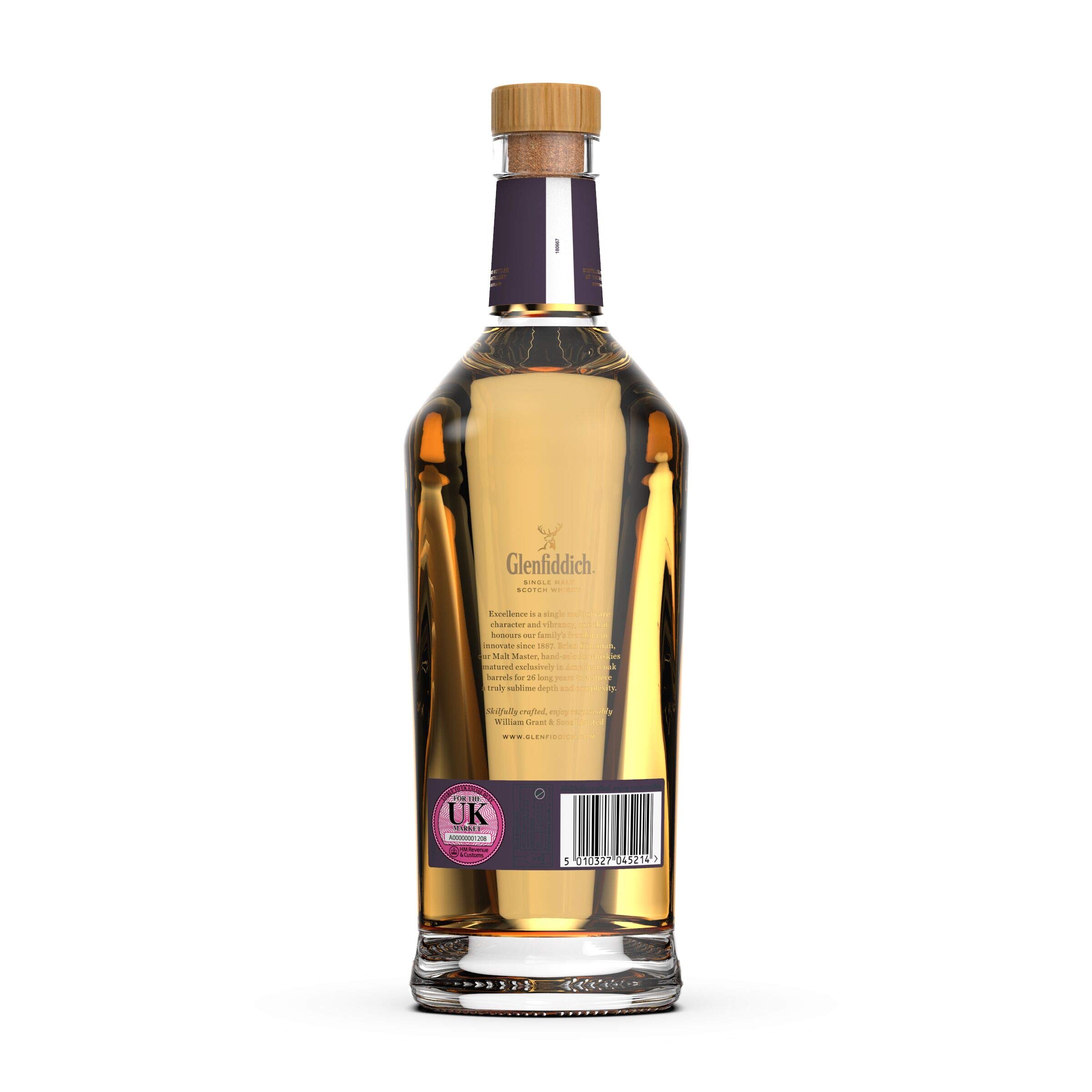 Whisky Glenfiddich 26 anos Excellence Glenfiddich Sabor 700 ml